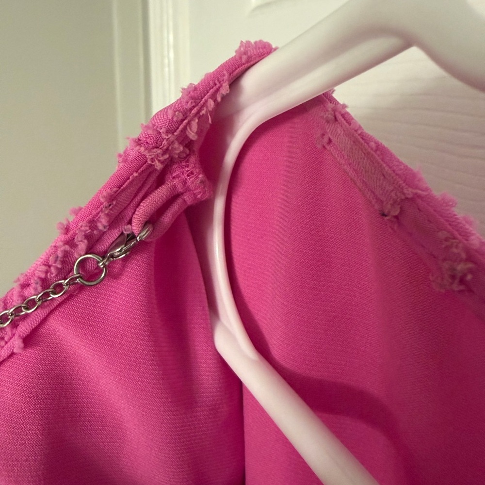 JM Collection Fuchsia Diamond Pattern Blouse - Picture 4 of 8